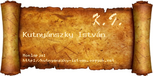 Kutnyánszky István névjegykártya