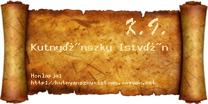 Kutnyánszky István névjegykártya