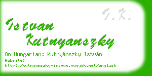 istvan kutnyanszky business card