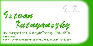 istvan kutnyanszky business card